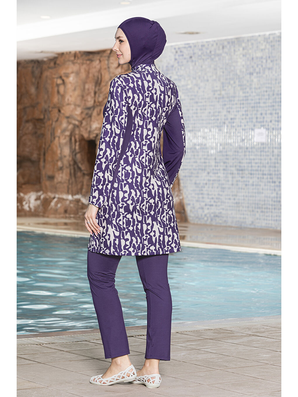 Elastanlı Tam Kapalı Mayo 1265 178 Mor-1