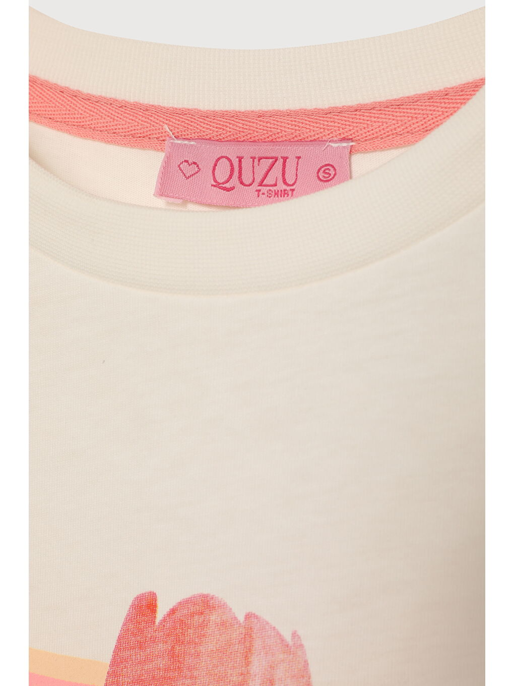 Lale Çiçek Baskılı Tişört Ekru-2