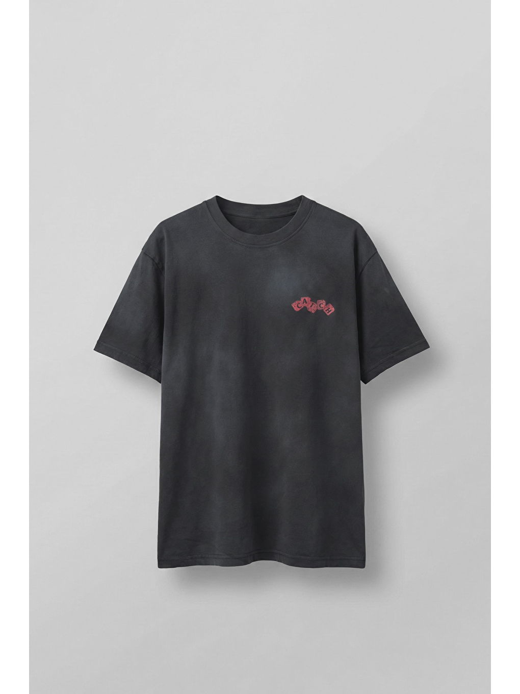 Erkek Oversize Yıkamalı Pamuklu Basic T-Shirt Siyah