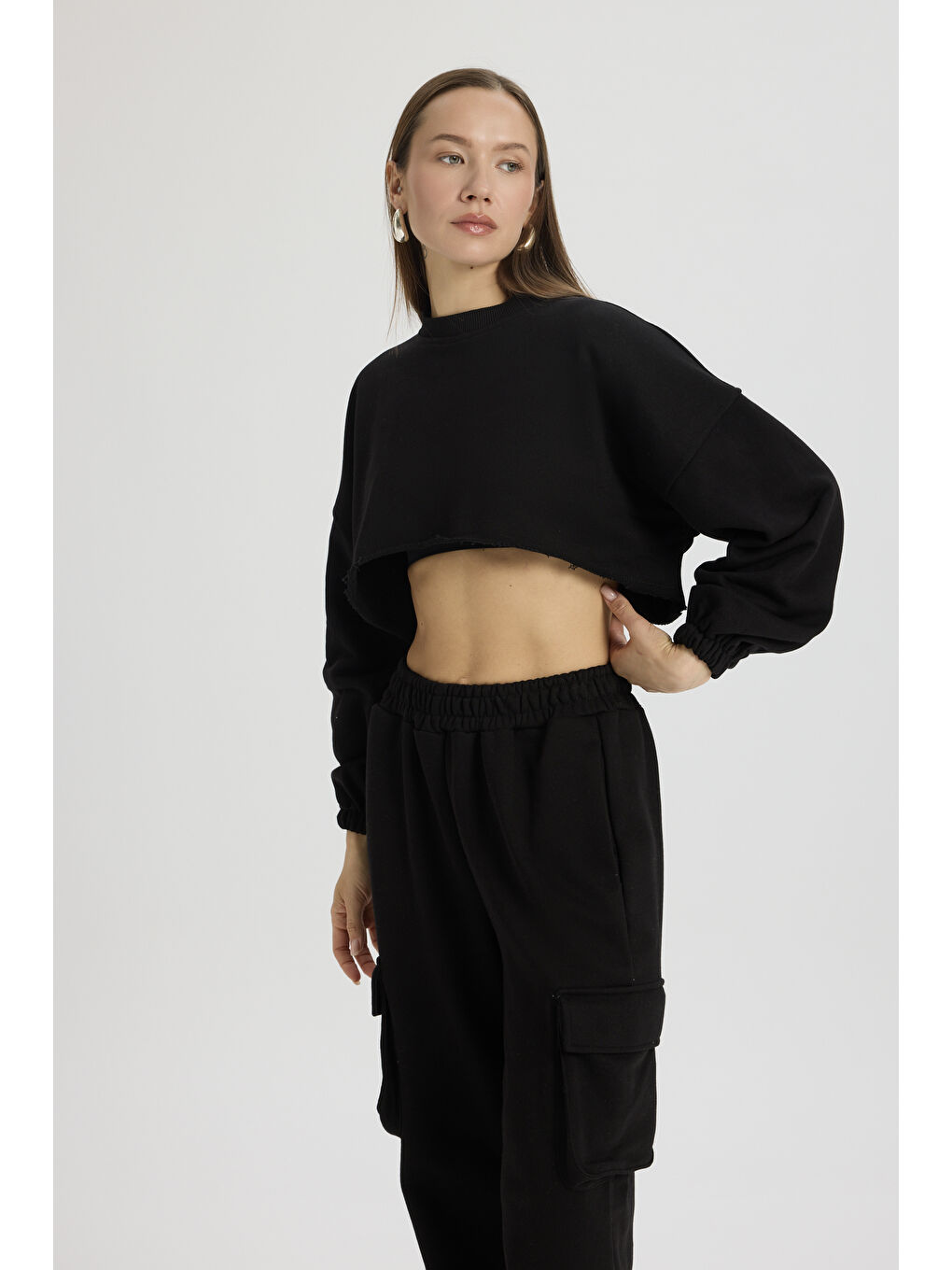 Swan Yandan Cepli Siyah Eşofman Takım-2