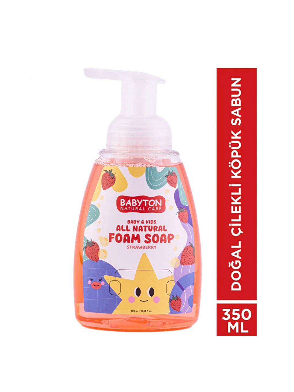 Bebek ve Çocuklar İçin Doğal Köpük Sabun Çilek 350ml-1