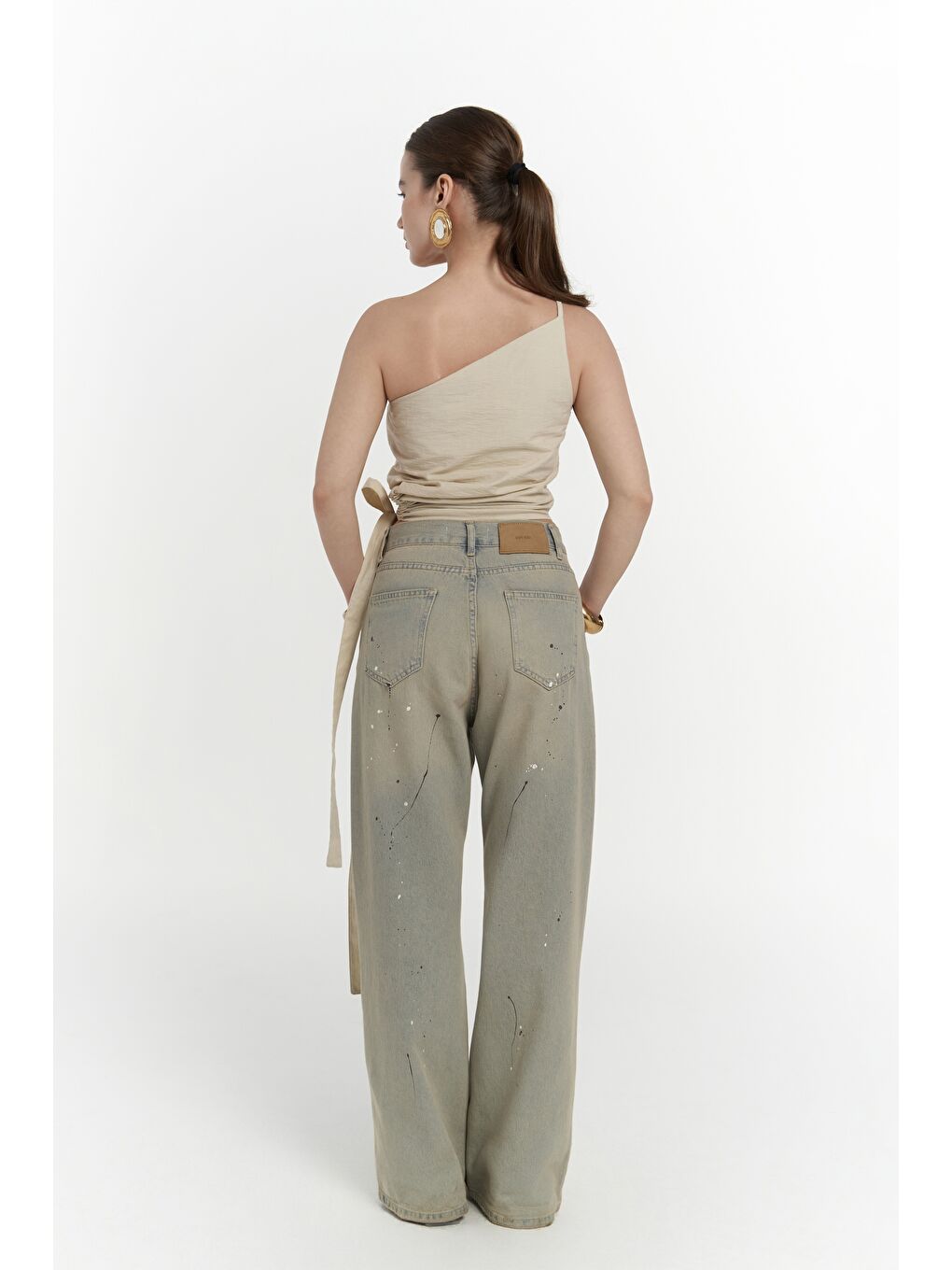 Calista Bağlamalı Bej Crop-4