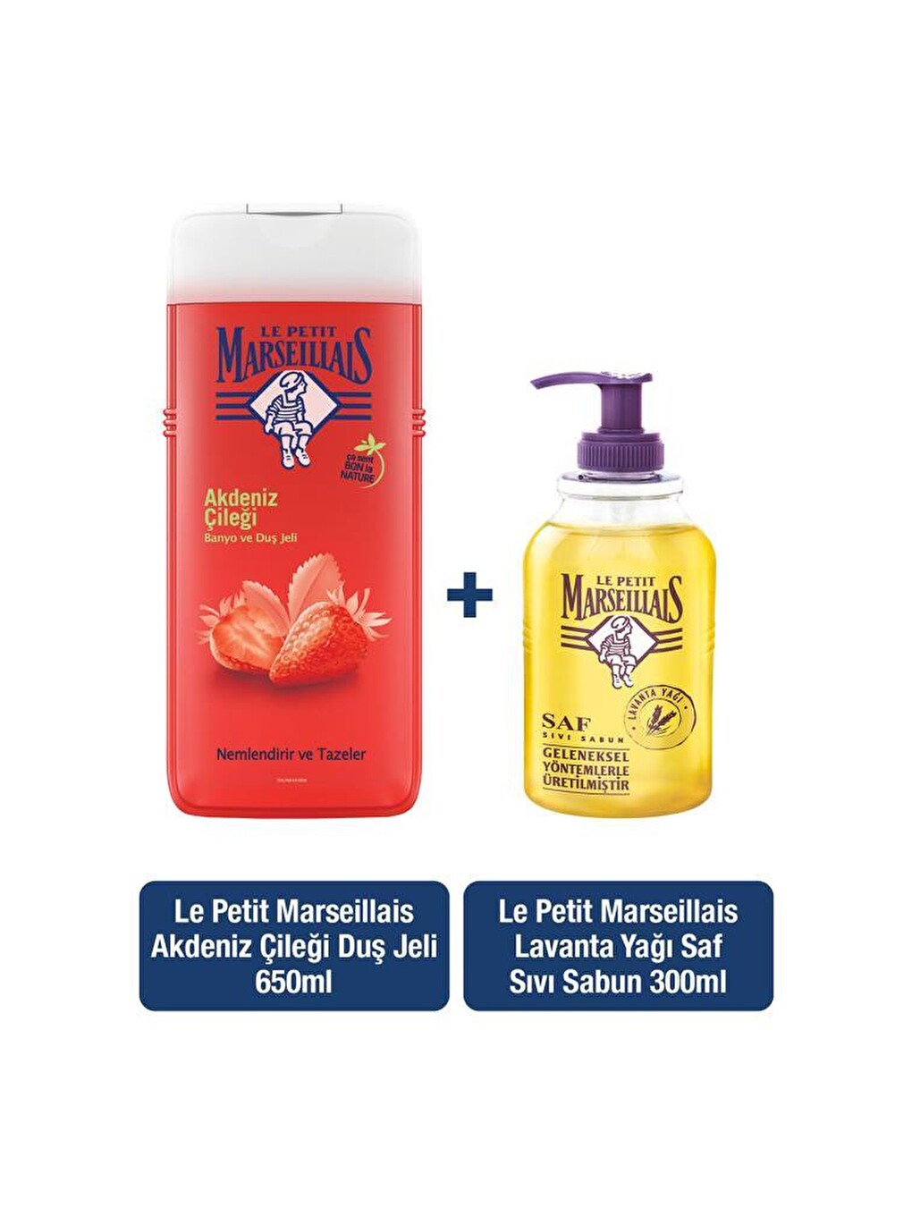 Duş Jeli Akdeniz Çileği 650 ml + Lavanta Sıvı Sabun 300 ml