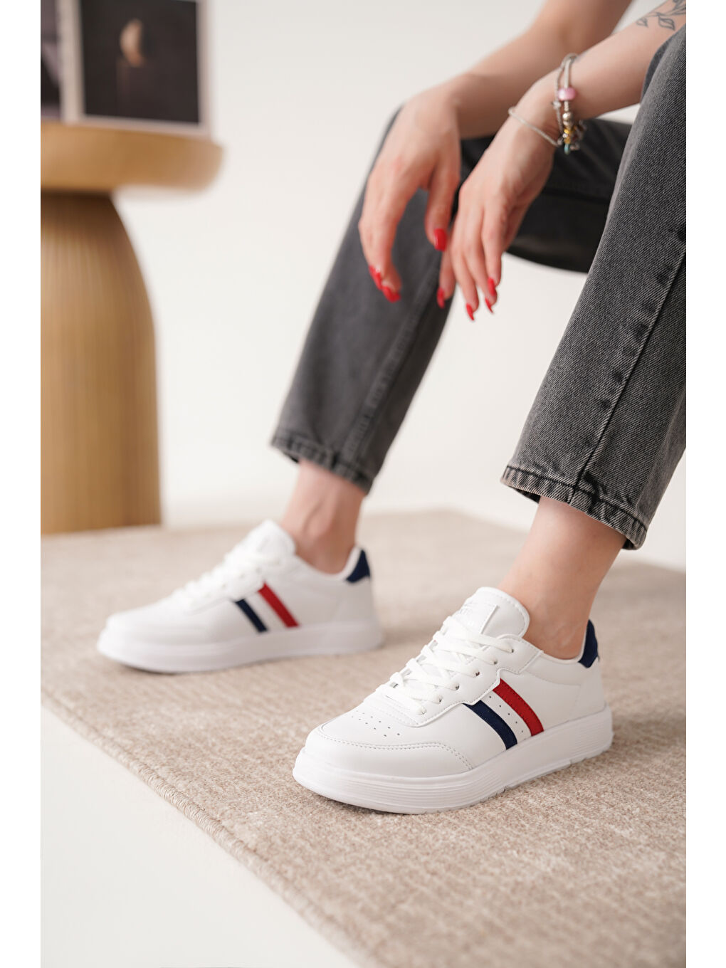 Kırmızı Daxors D163 Günlük Ortopedik Kadın Sneaker Spor Ayakkabı-3