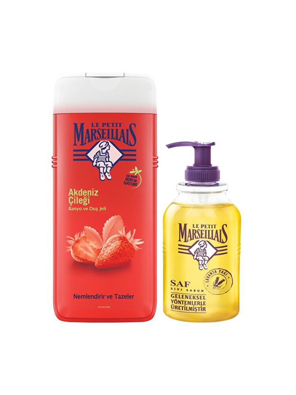 Duş Jeli Akdeniz Çileği 650 ml + Lavanta Sıvı Sabun 300 ml-1