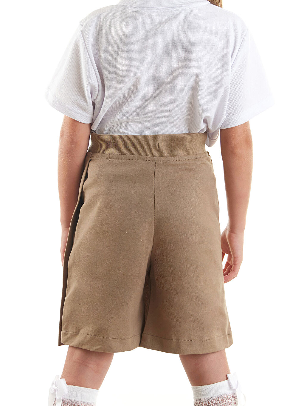 Bej Kız Çocuk Okul Kaşkorse Beli İpli Şort Etek AK863637-4