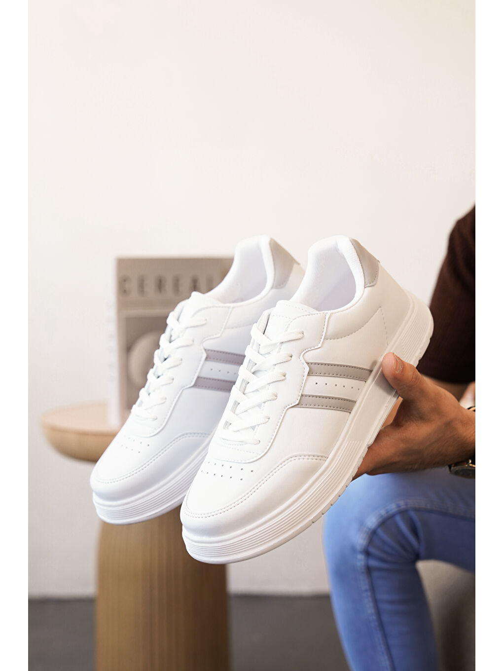 Gri Daxors D0163 Günlük Ortopedik Erkek Sneaker Spor Ayakkabı-1