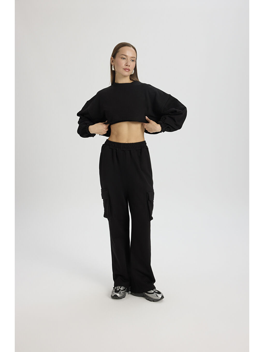 Swan Yandan Cepli Siyah Eşofman Takım-5