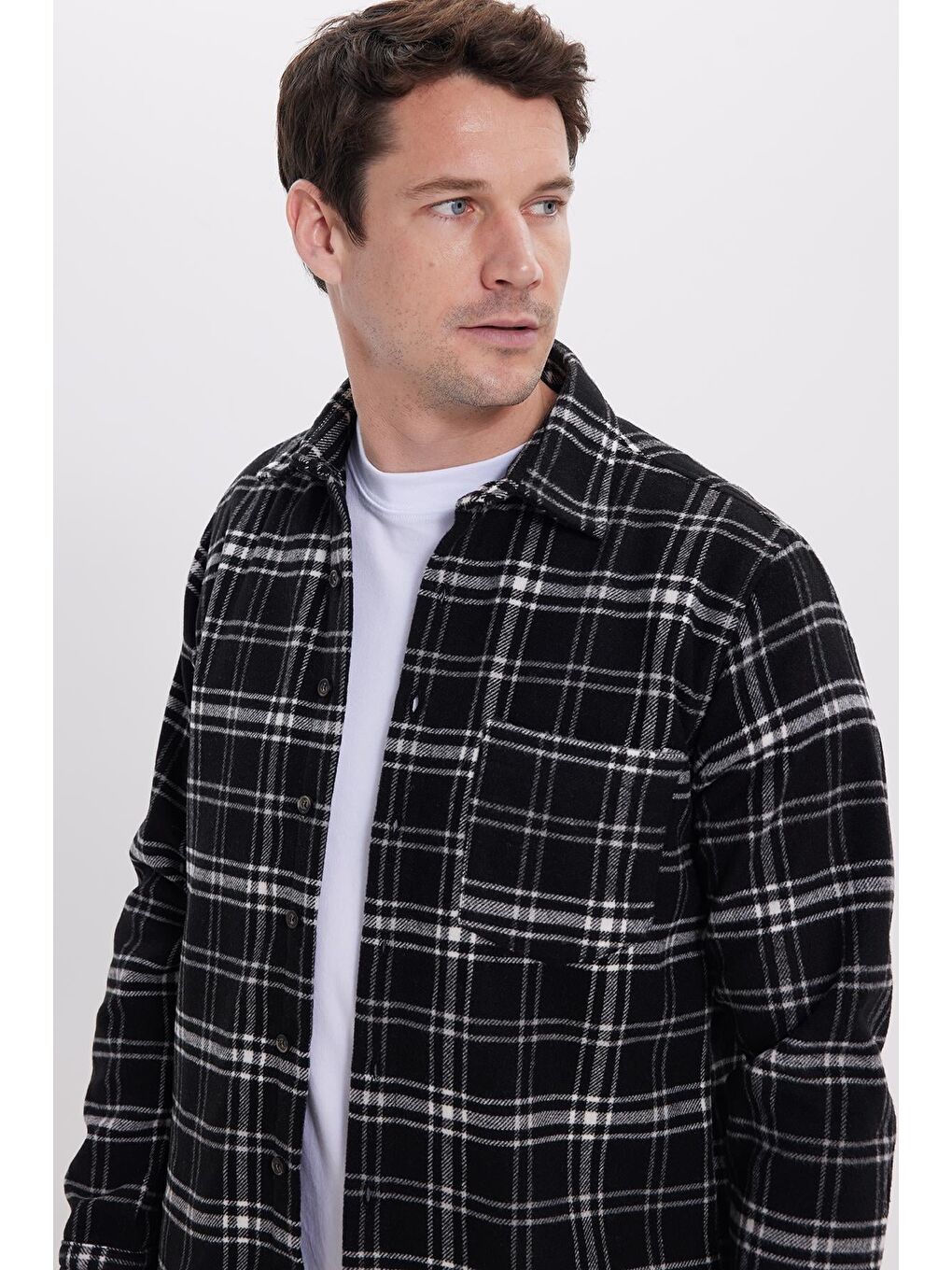 Karışık Erkek Regular Fit Rahat Kesim Kışlık Kareli Oduncu Gömlek-1