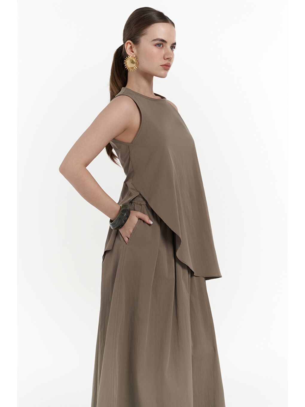 Delos Haki Bluz Etek Takım-1