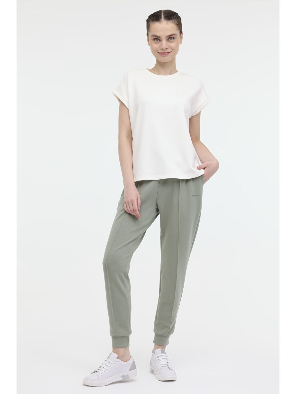 Bej WL CINDY 11C1213 4FX Ekru Kadın Kısa Kol T-Shirt-2