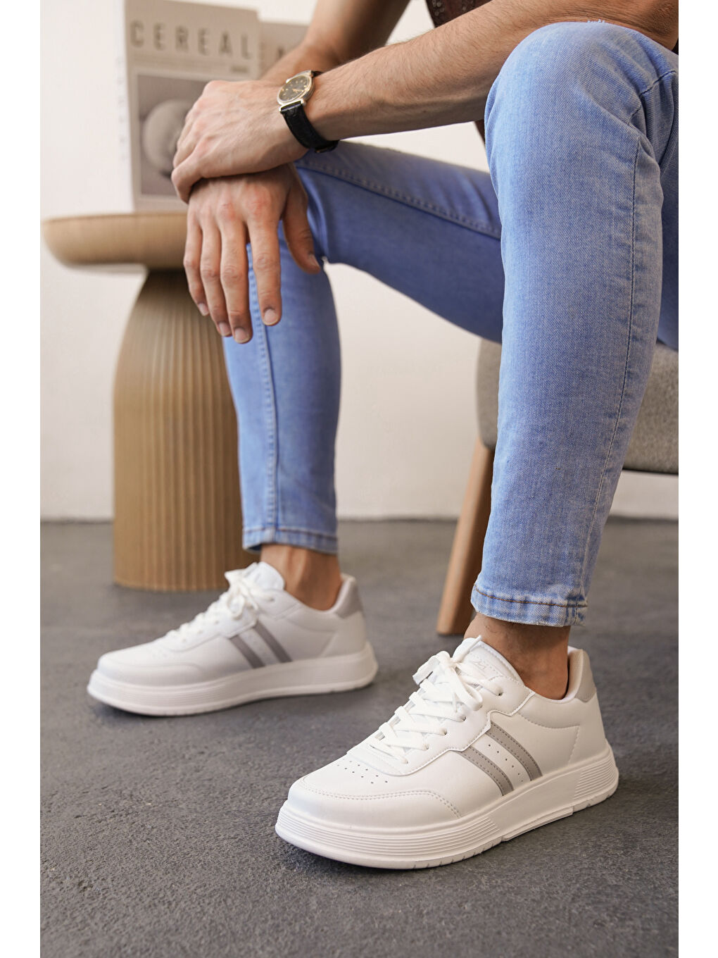 Gri Daxors D0163 Günlük Ortopedik Erkek Sneaker Spor Ayakkabı-4