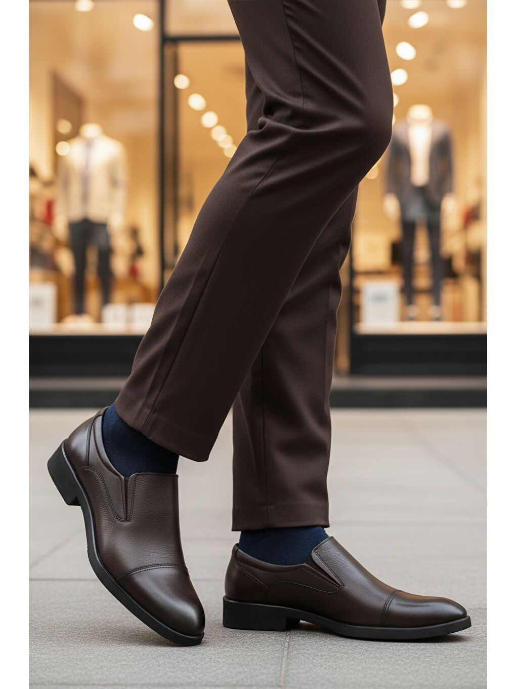 Kahverengi Kahve Hakiki Deri Kaymaz Taban Erkek Klasik Ayakkabı 916 M-2