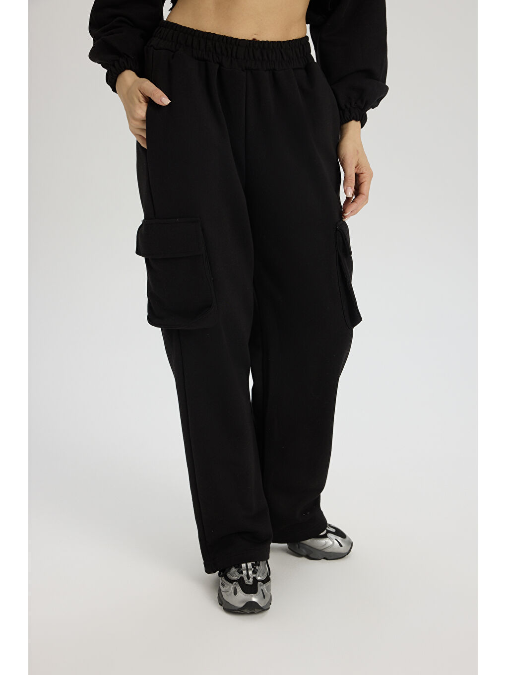 Swan Yandan Cepli Siyah Eşofman Takım-7