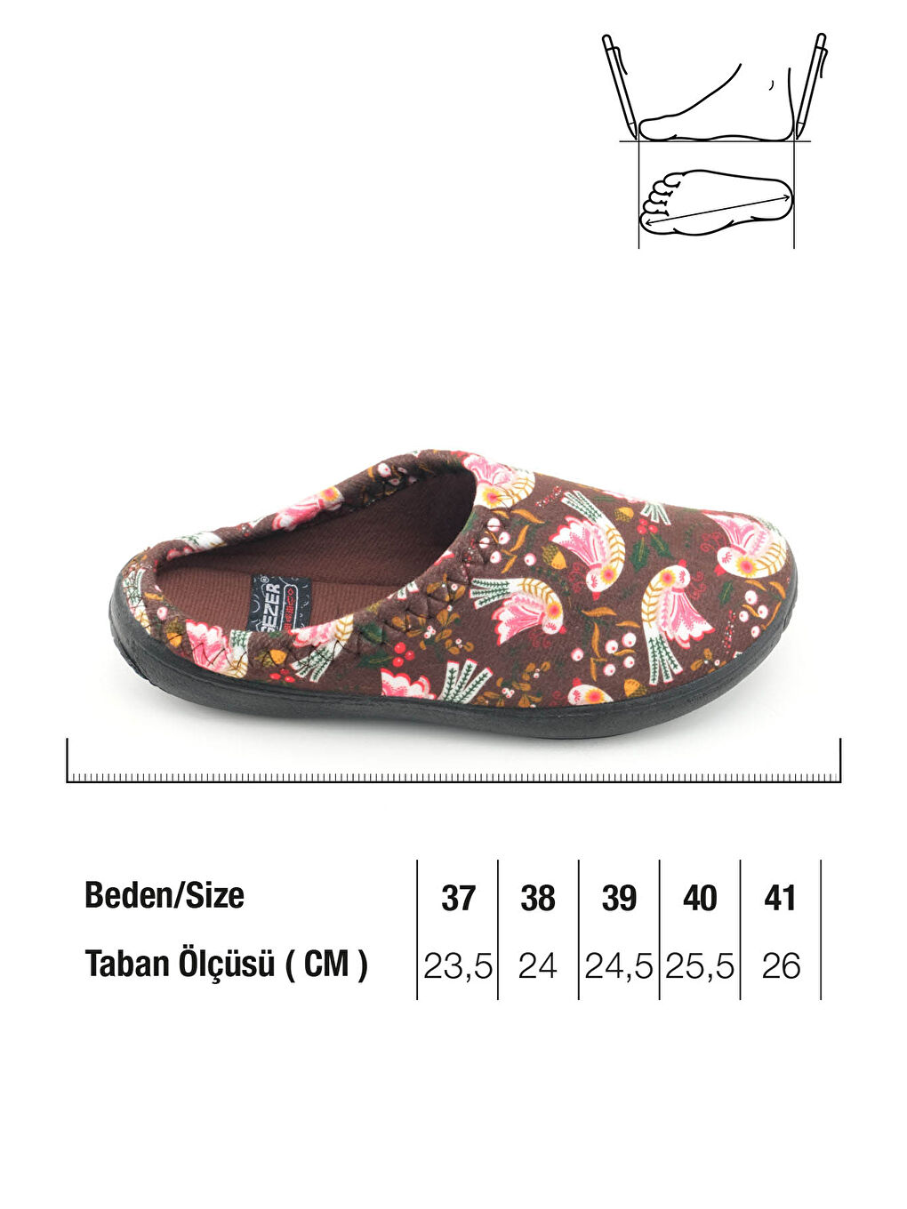 Kahverengi Kadın Kışlık PU Rahat Taban Desenli Ev Bahçe Gondol Terlik-1