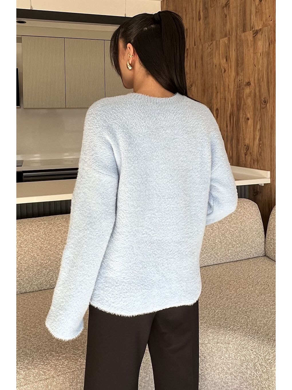 Mavi Salaş Sakallı Triko Kazak (s,m,l,xl Uyumludur)-3