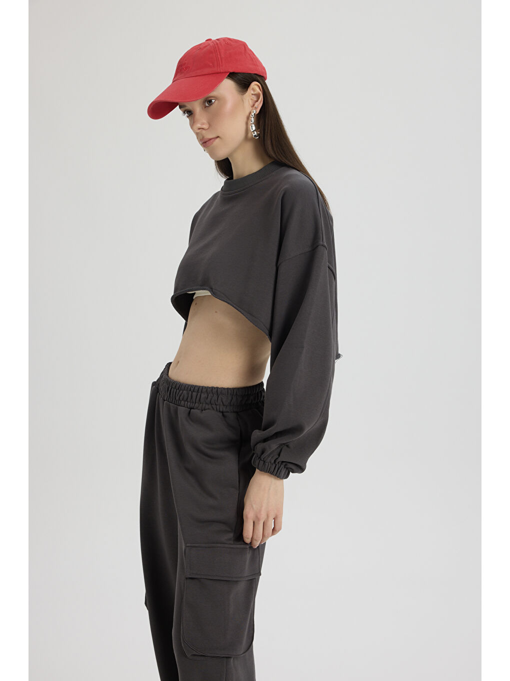 Swan Yandan Cepli Antrasit Eşofman Takım-3