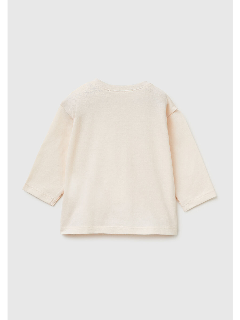 Karışık Bebek Omzu Ahşap Düğmeli Su Baskılı Nakışlı Uzun Kollu T-Shirt-1