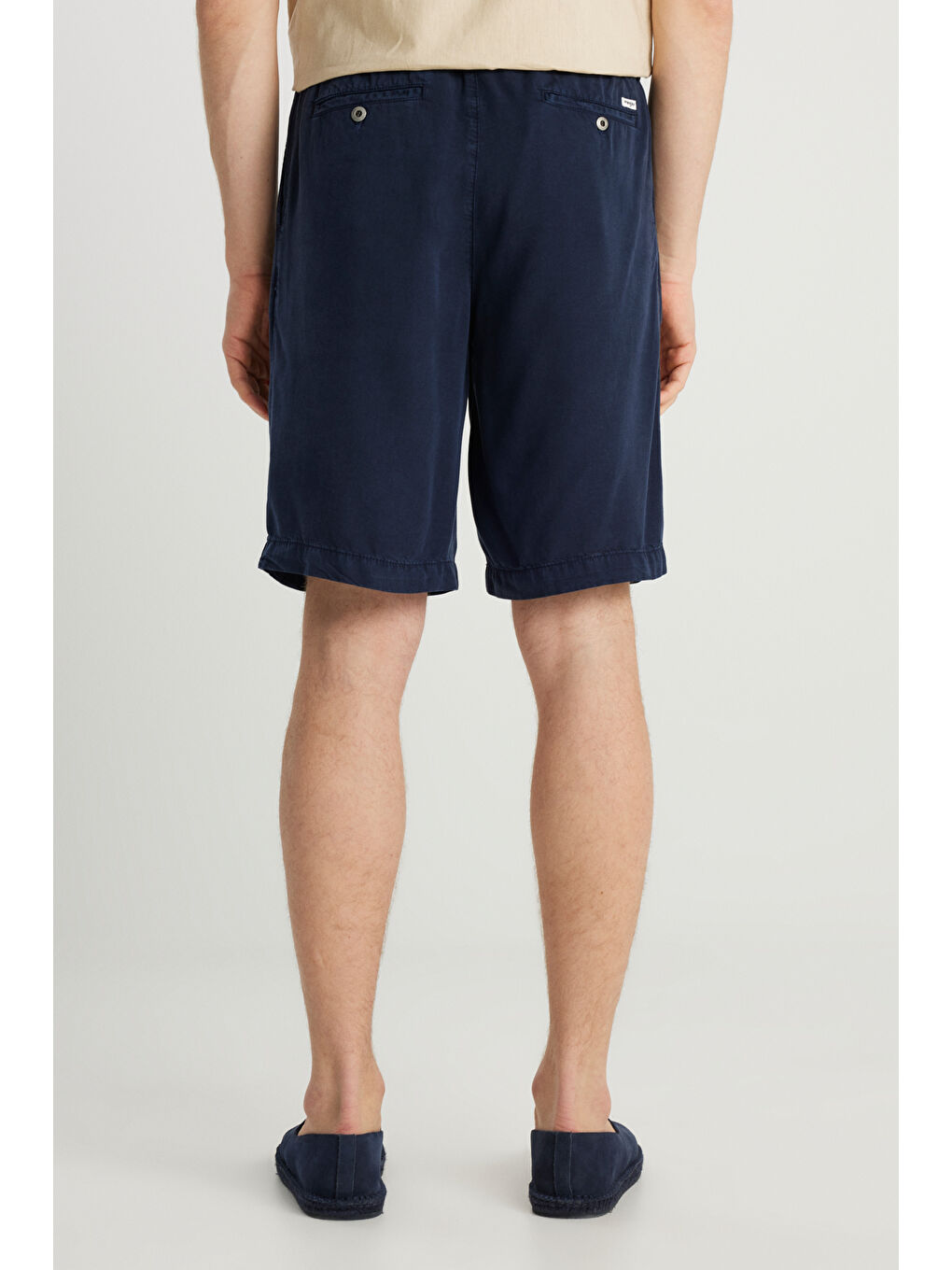 Regular Fit Normal Kesim Normal Bel Lacivert Yumuşak Dokulu Şort-3