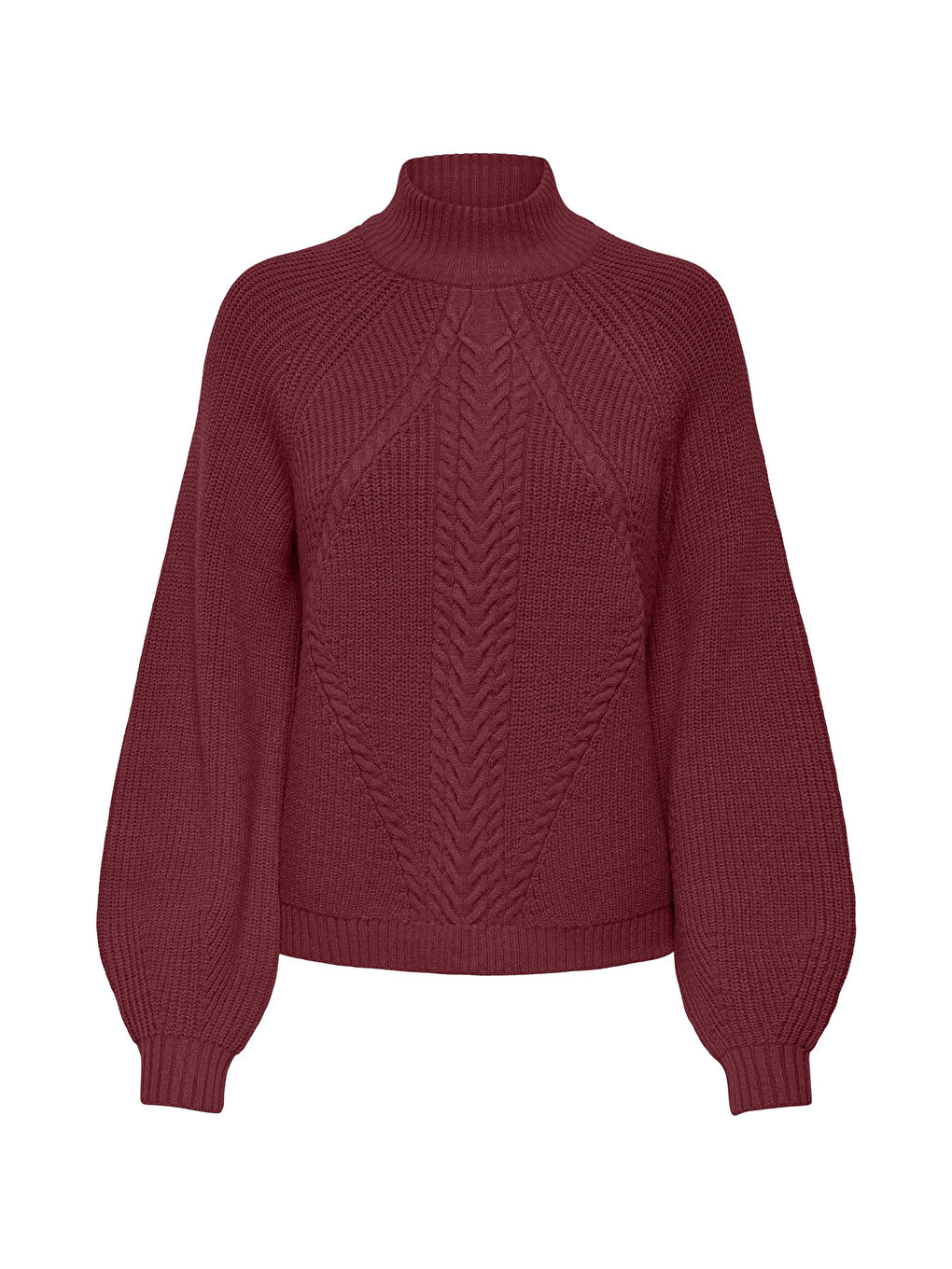 Bordo Onlkatia Regular Fit Yarım Balıkçı Yaka Örme Kadın Kazak 15324678-2