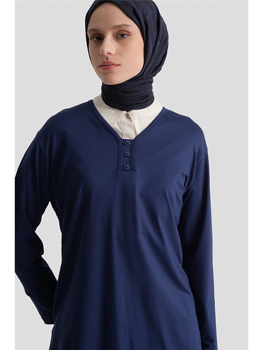 Penye İndigo Anne Bluz-2