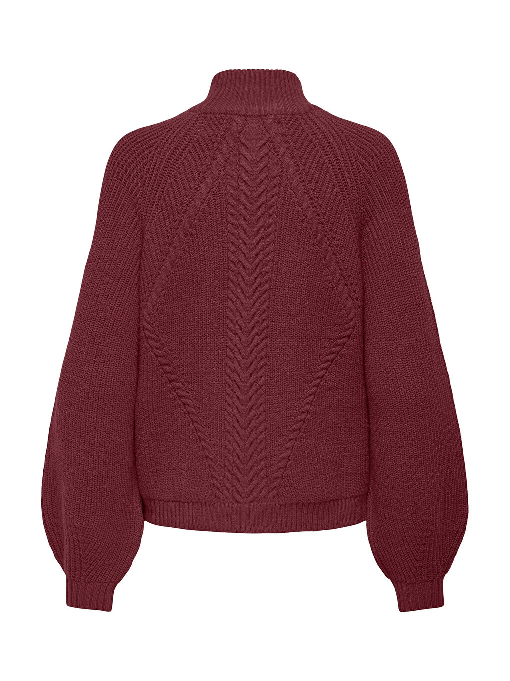 Bordo Onlkatia Regular Fit Yarım Balıkçı Yaka Örme Kadın Kazak 15324678-3