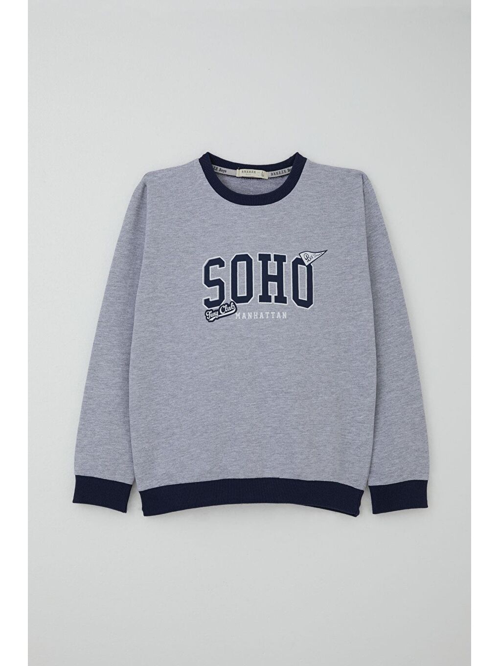 Erkek Çocuk Eşofman Takımı Yazı Pantolonu Cepli Açık Gri Melanj (4-8 Yaş)-1