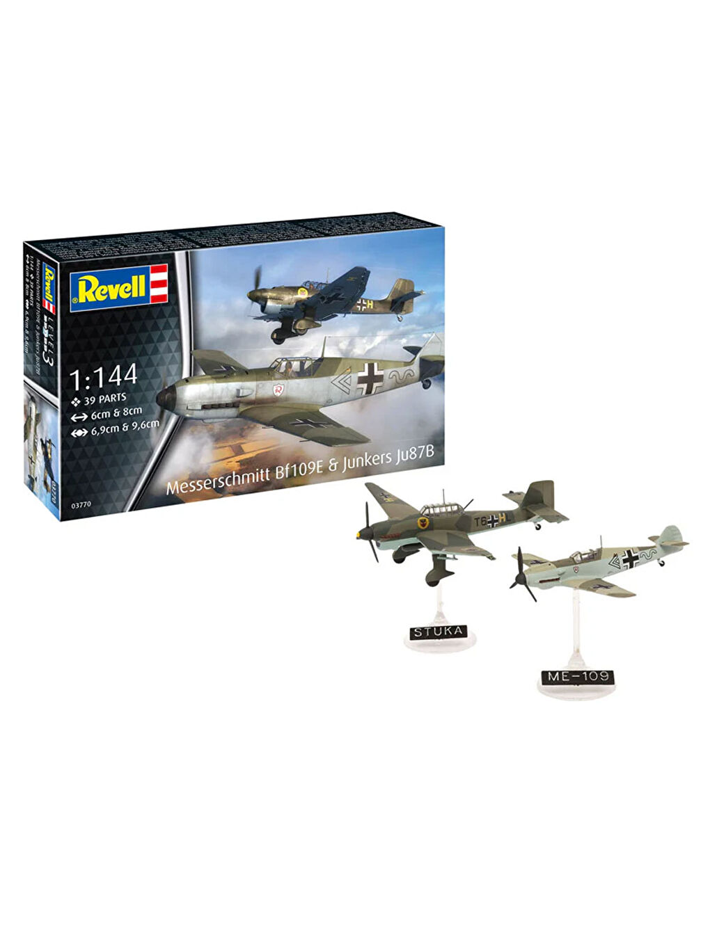 Maket Model Kit Uçak Messerschmitt Bf109E & Junkers Ju87B Stuka 3770
