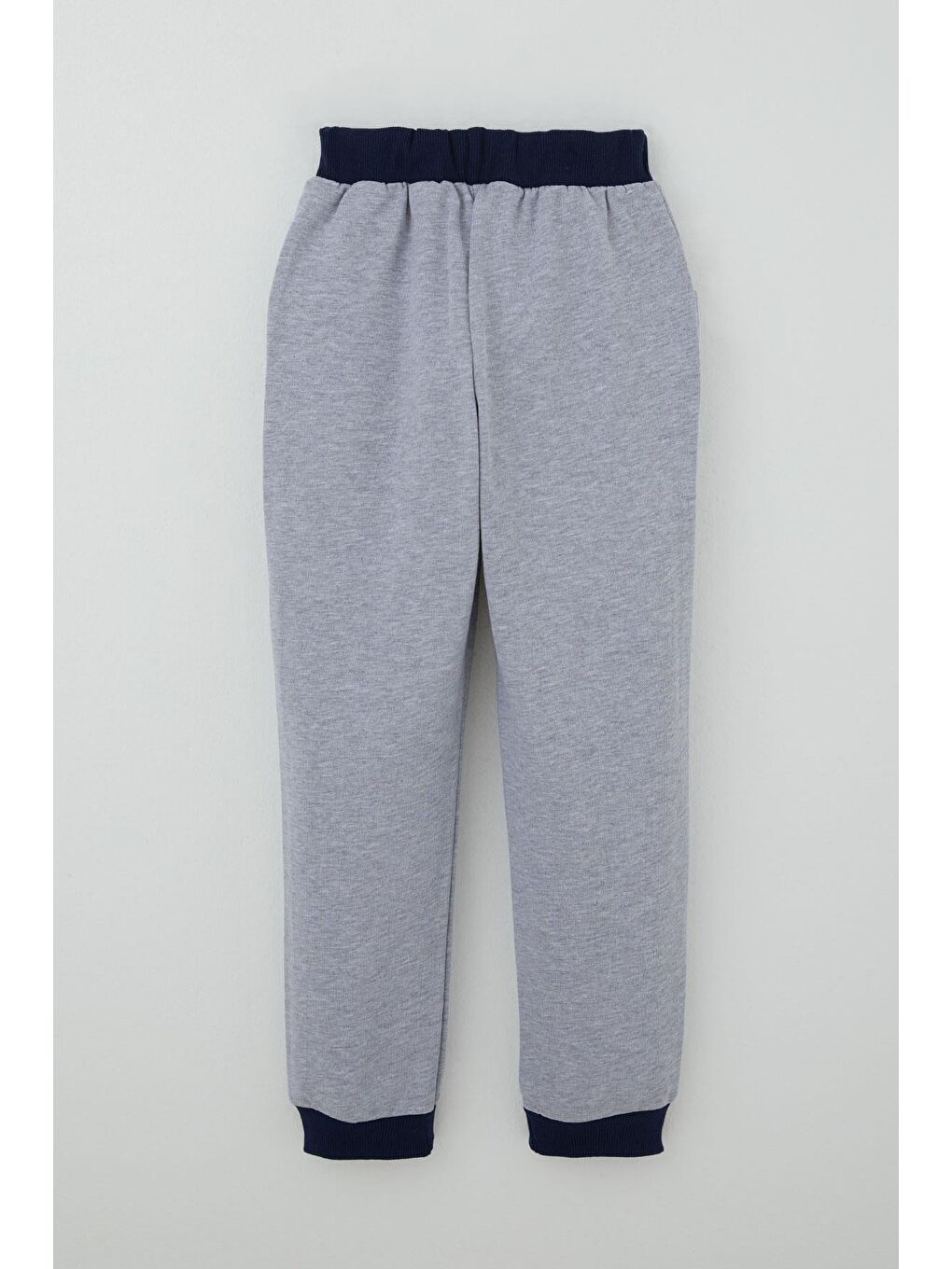 Erkek Çocuk Eşofman Takımı Yazı Pantolonu Cepli Açık Gri Melanj (4-8 Yaş)-4