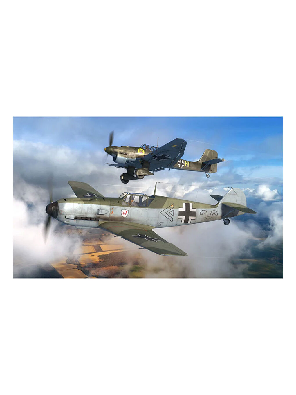 Maket Model Kit Uçak Messerschmitt Bf109E & Junkers Ju87B Stuka 3770-3