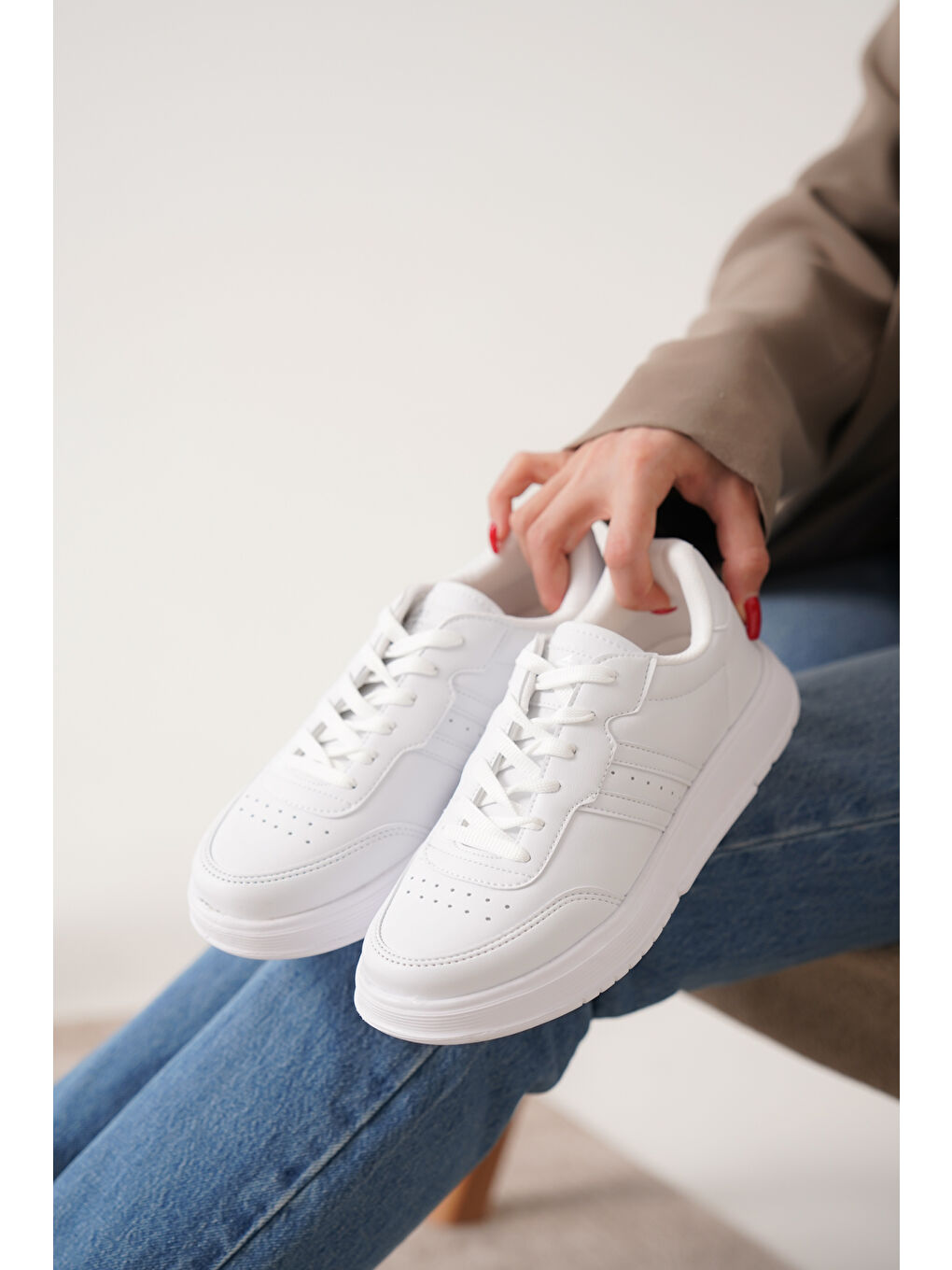 Beyaz Daxors D163 Günlük Ortopedik Kadın Sneaker Spor Ayakkabı-4