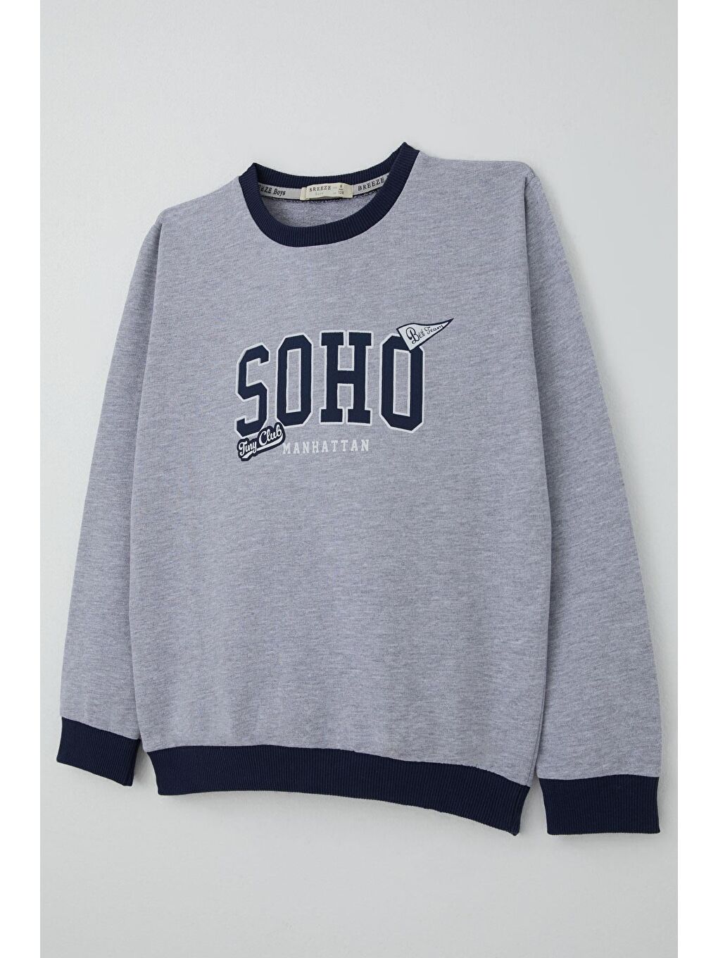 Erkek Çocuk Eşofman Takımı Yazı Pantolonu Cepli Açık Gri Melanj (4-8 Yaş)-5