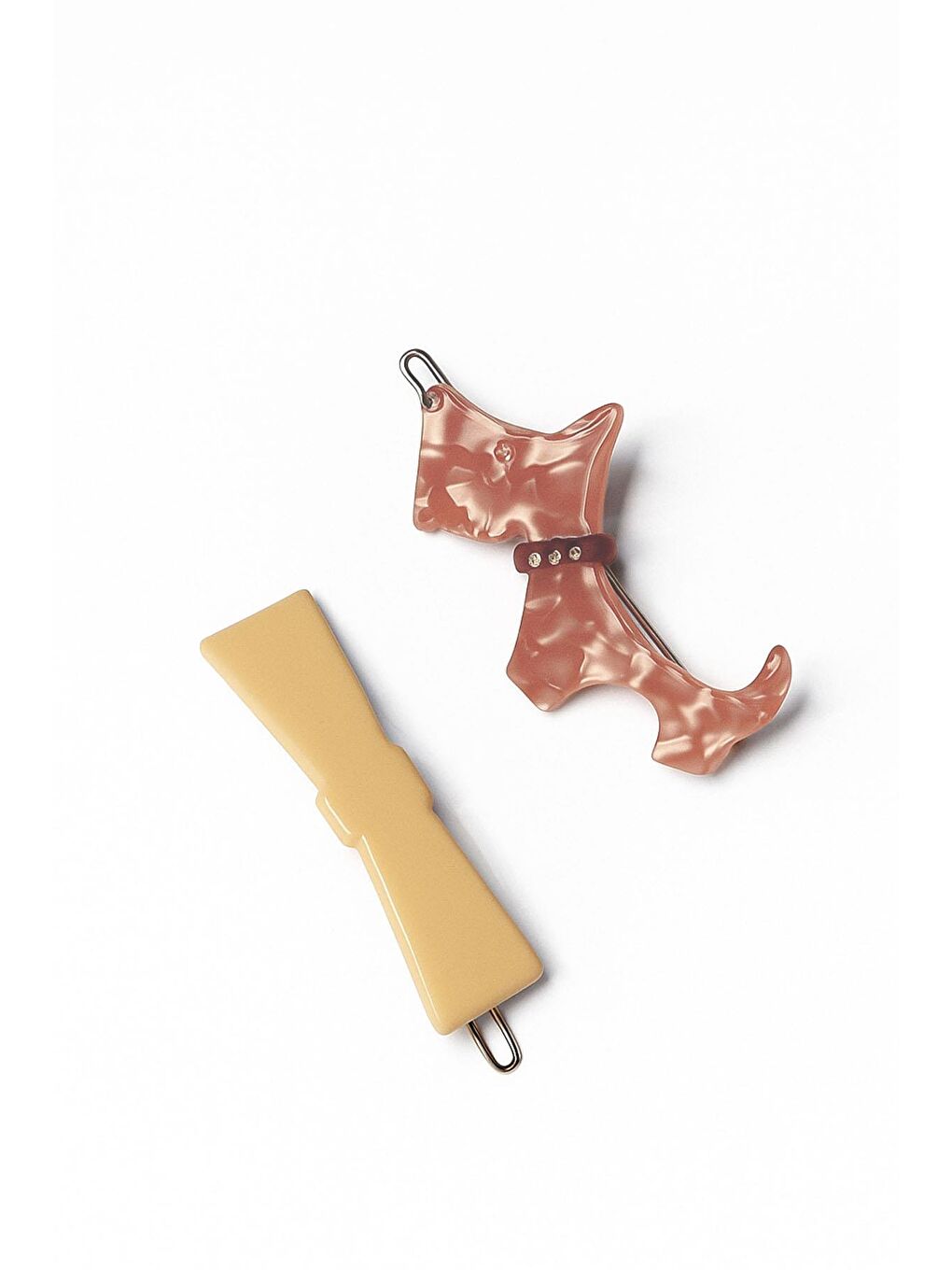 Pembe Köpek Detaylı Akrilik Toka Seti 2 Adet-1