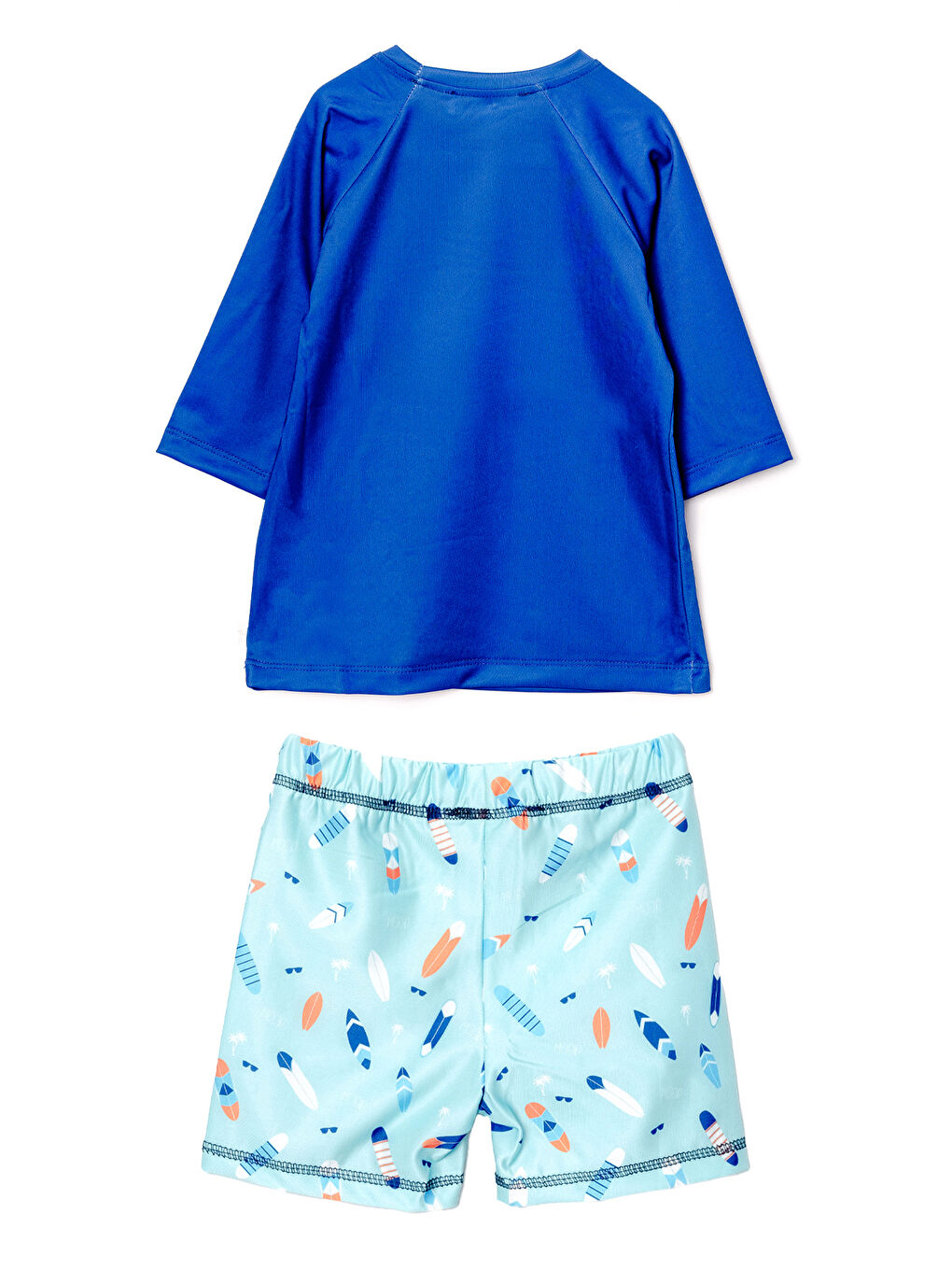 Lacivert UV Korumalı Şort Uzun Kollu Çocuk Deniz Havuz Mayosu 5242 Laci01-1