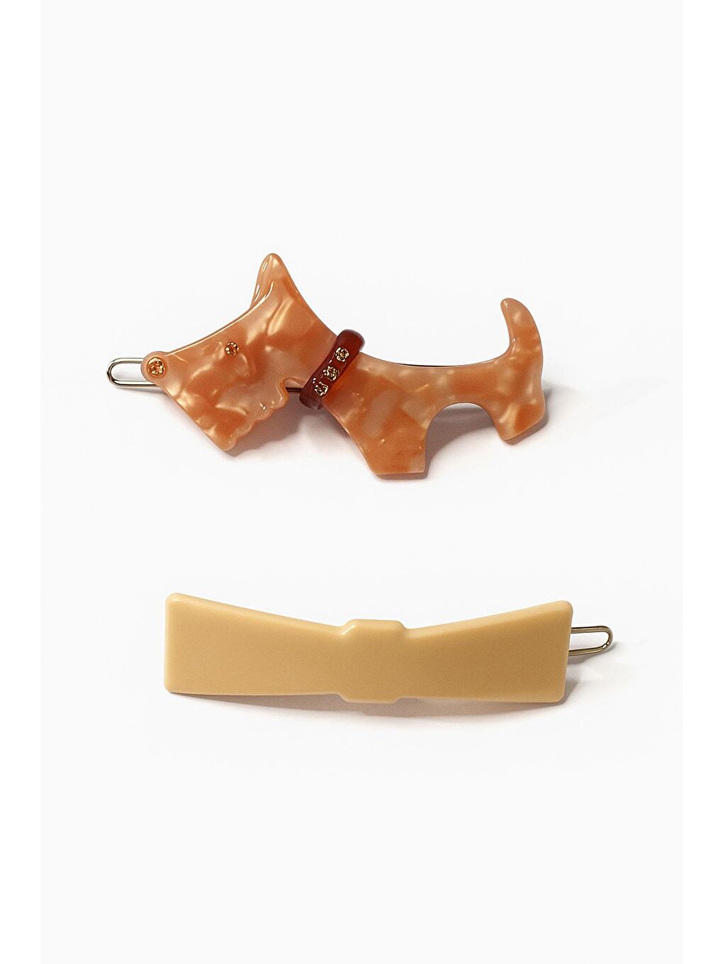 Pembe Köpek Detaylı Akrilik Toka Seti 2 Adet-2