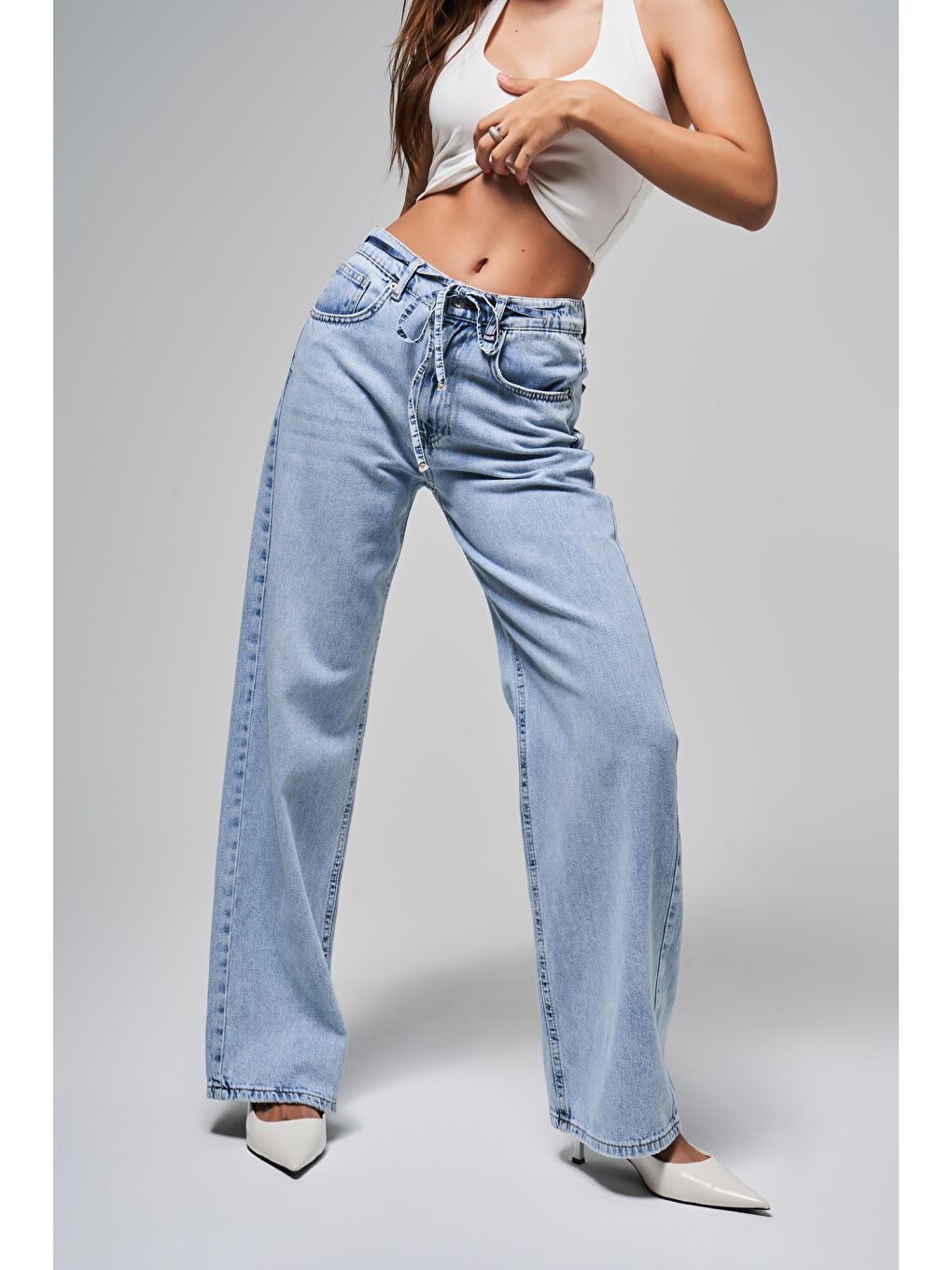 Mavi Kadın 4S5 3 Straight Fit Önden Bağcıklı  %100 Pamuk Denim Jean-3