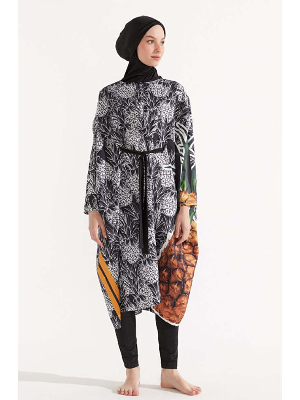 Karışık Ananaslı Salaş Tasarım Tesettür Mayo-3