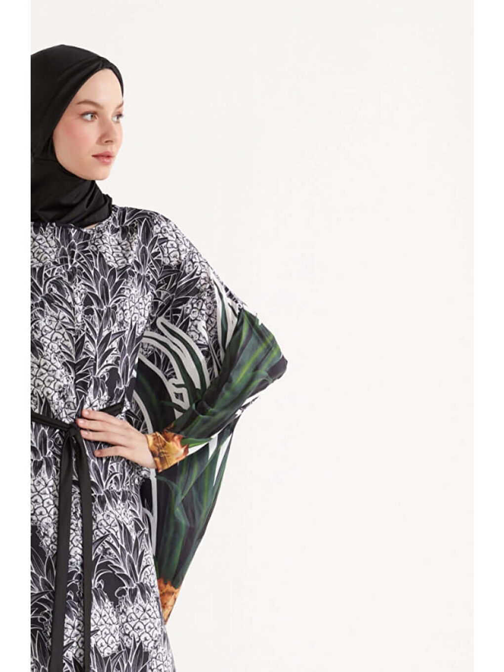 Karışık Ananaslı Salaş Tasarım Tesettür Mayo-5