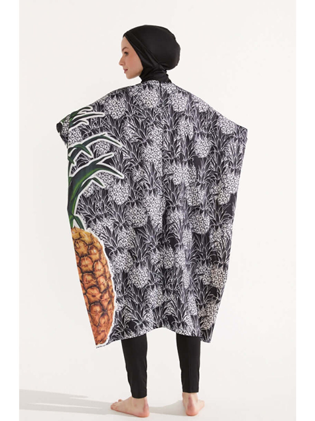 Karışık Ananaslı Salaş Tasarım Tesettür Mayo-7