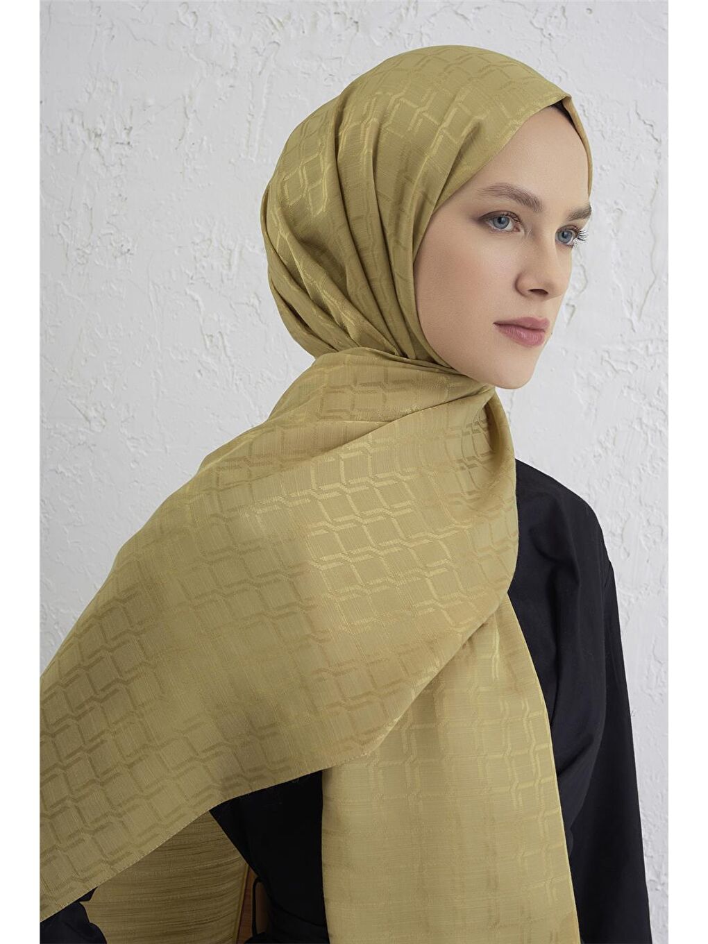 Kahverengi Pamuk Floş Çapraz Desen Şal 2 72-1