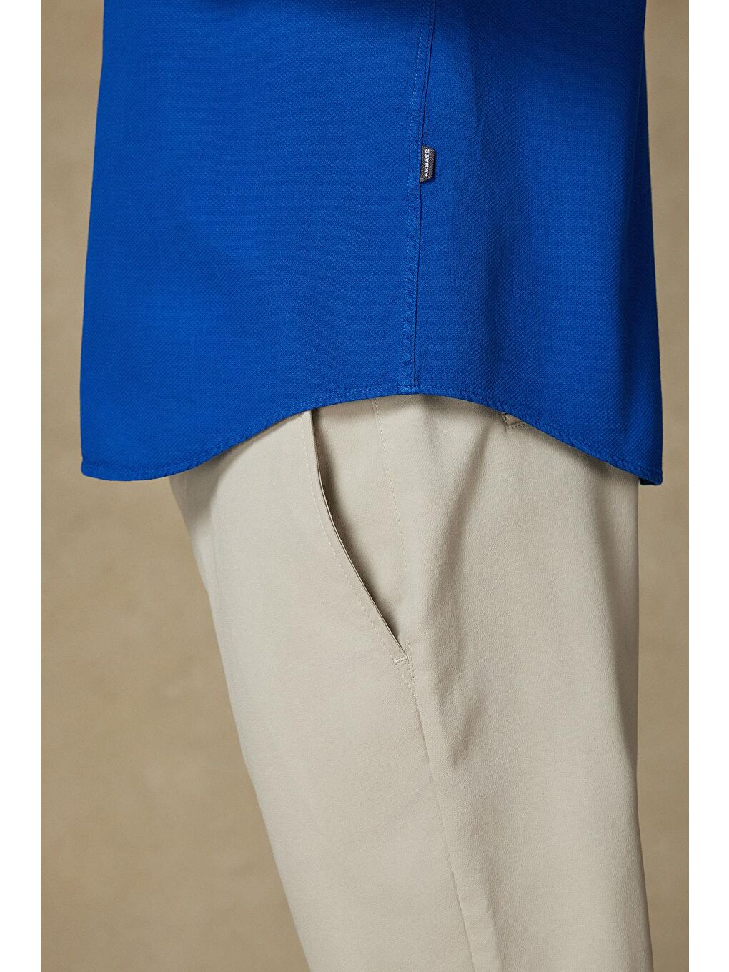 Antonio Armür Pamuklu Comfort Fit Lacivert Mostra Yaka Erkek Düz %100 Pamuk Gömlek-6