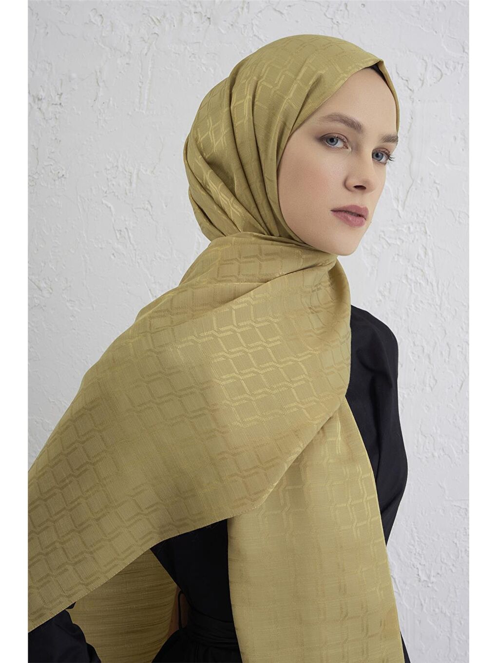 Kahverengi Pamuk Floş Çapraz Desen Şal 2 72-2