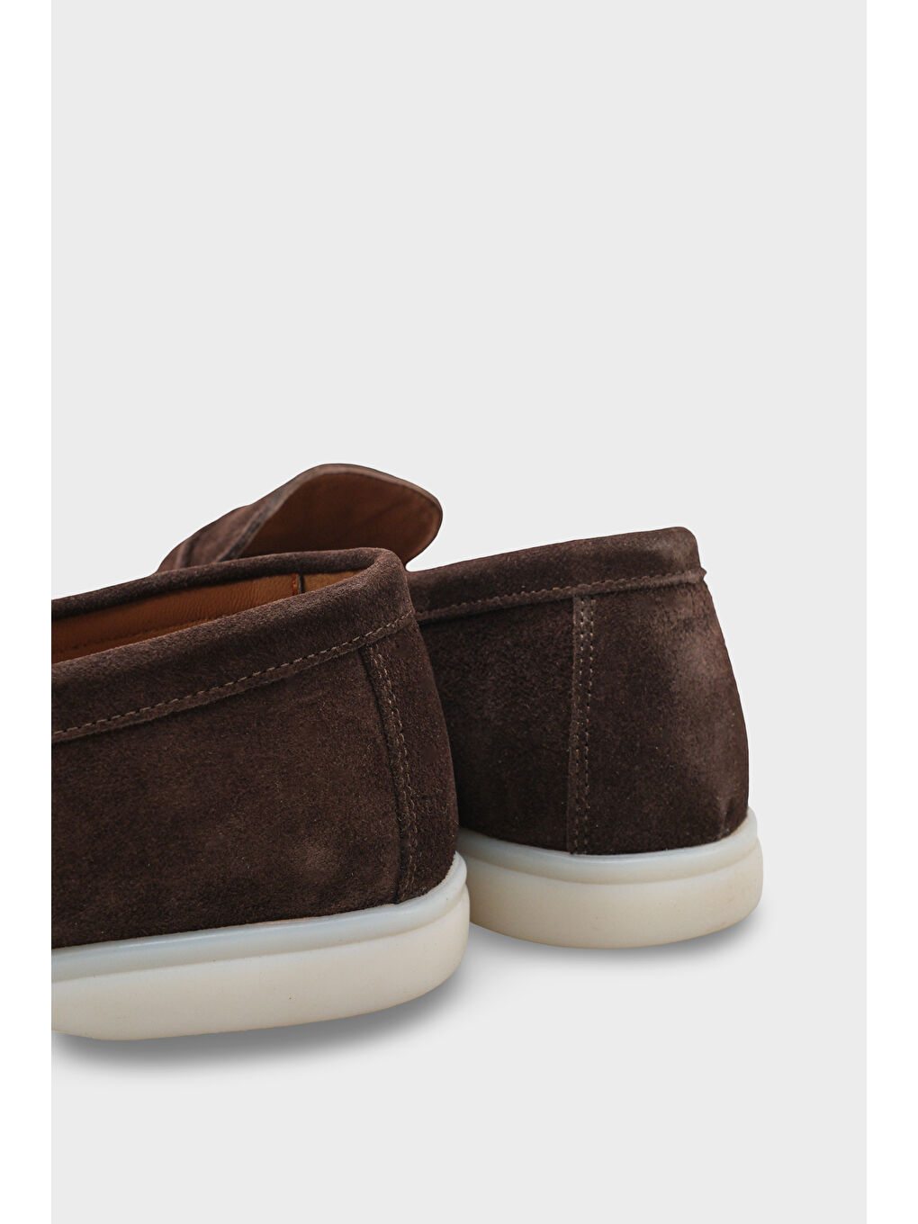 Kahverengi Hakiki Deri Süet Erkek Loafer Ayakkabı-5