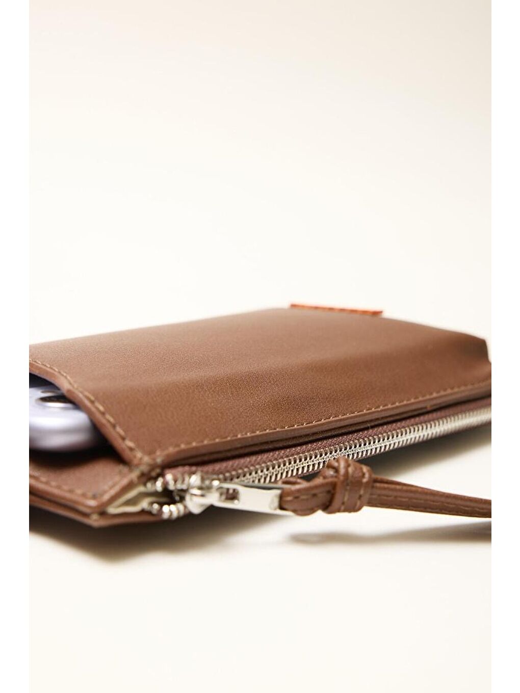 Kahverengi Kartlıklı Telefon Çantası Taba-4