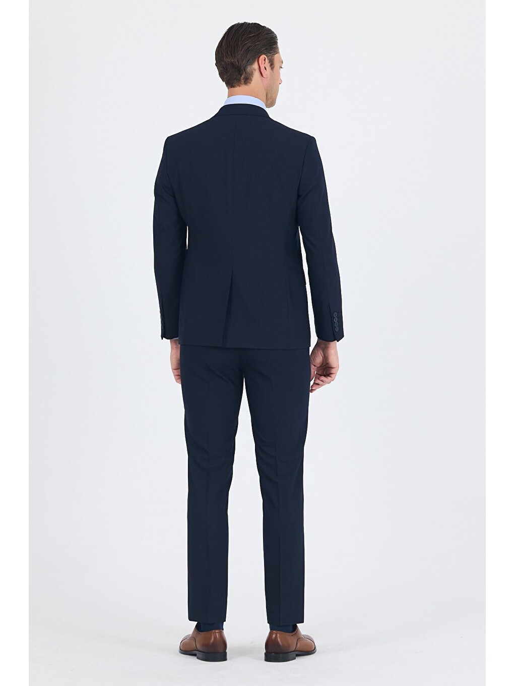 Lacivert Mono Yaka Gabardin Astarlı Esnek 6 Drop Comfort Fit Basic Takım Elbise 1001255010-4