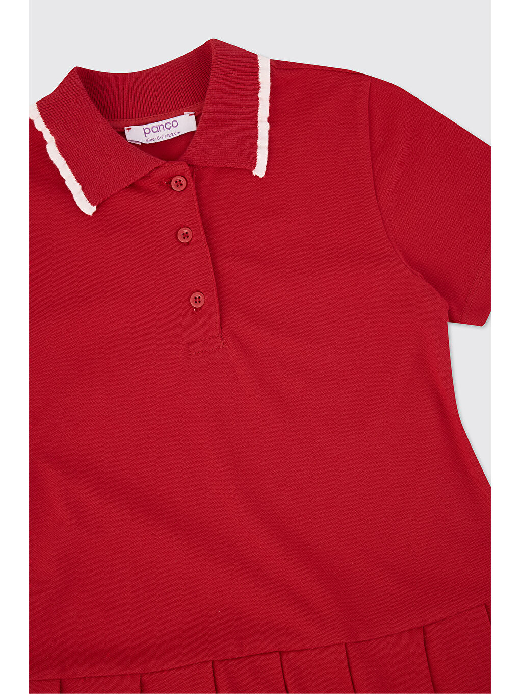 Kız Çocuk Örme Kırmızı Elbise-1