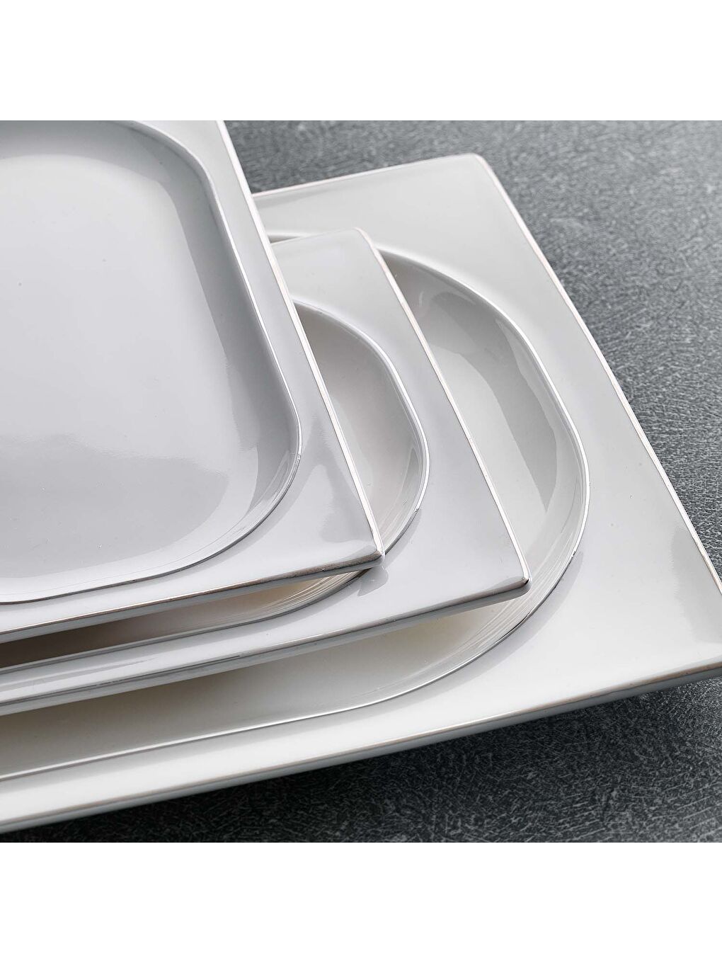 Gri Glamor Pure Yemek Takımı-60 Parça-Platin-7