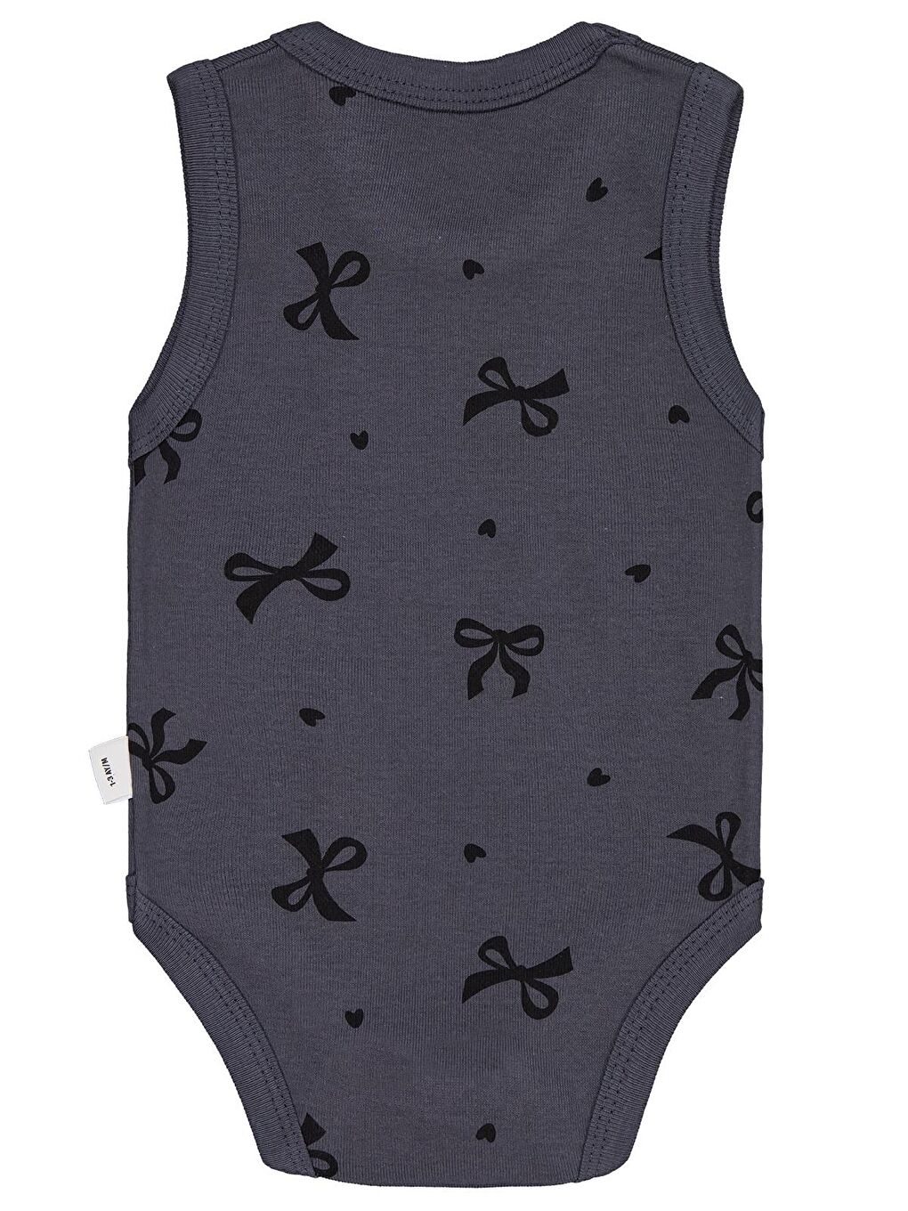 Antrasit Baby Fiyonk 1-36 Ay Çıtçıtlı Badi - Gri 18-24 Ay-1