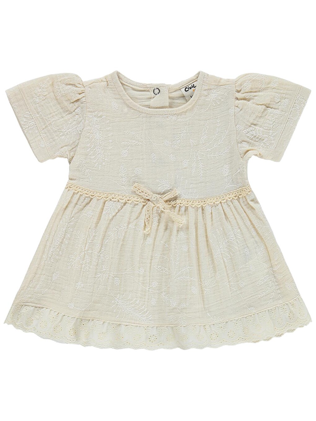 Baby Fiyonklu 6-18 Ay Elbise - Bej