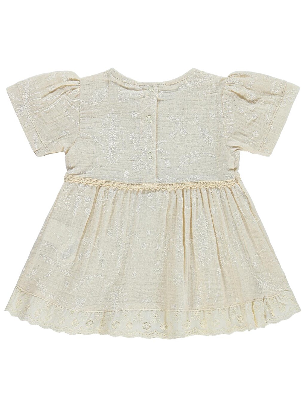 Baby Fiyonklu 6-18 Ay Elbise - Bej-1